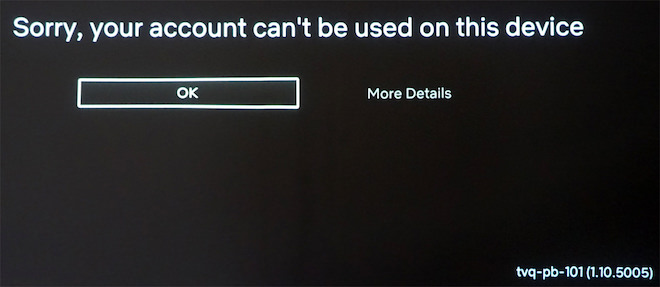 XGIMI Netflix Account Fail