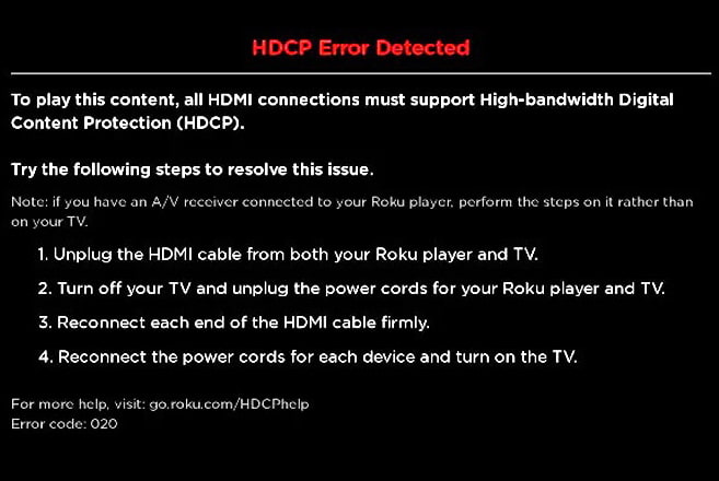 Roku HDCP Error