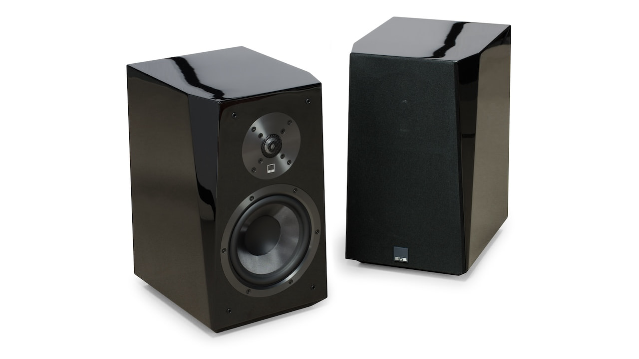 SVS Ultra Bookshelf Speakers Gloss Black Pair Angled